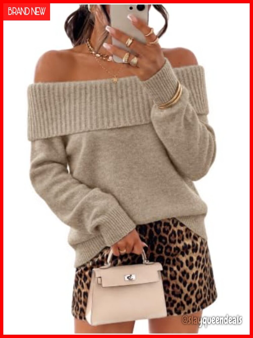 Off Shoulder Oversized Sweater Women Batwing Long Sleeve Tunic Pullover